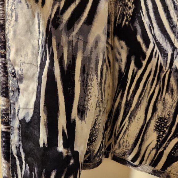 St. John Knit Couture Black, White, Grey Cardigan Jacket - Picture 3 of 5